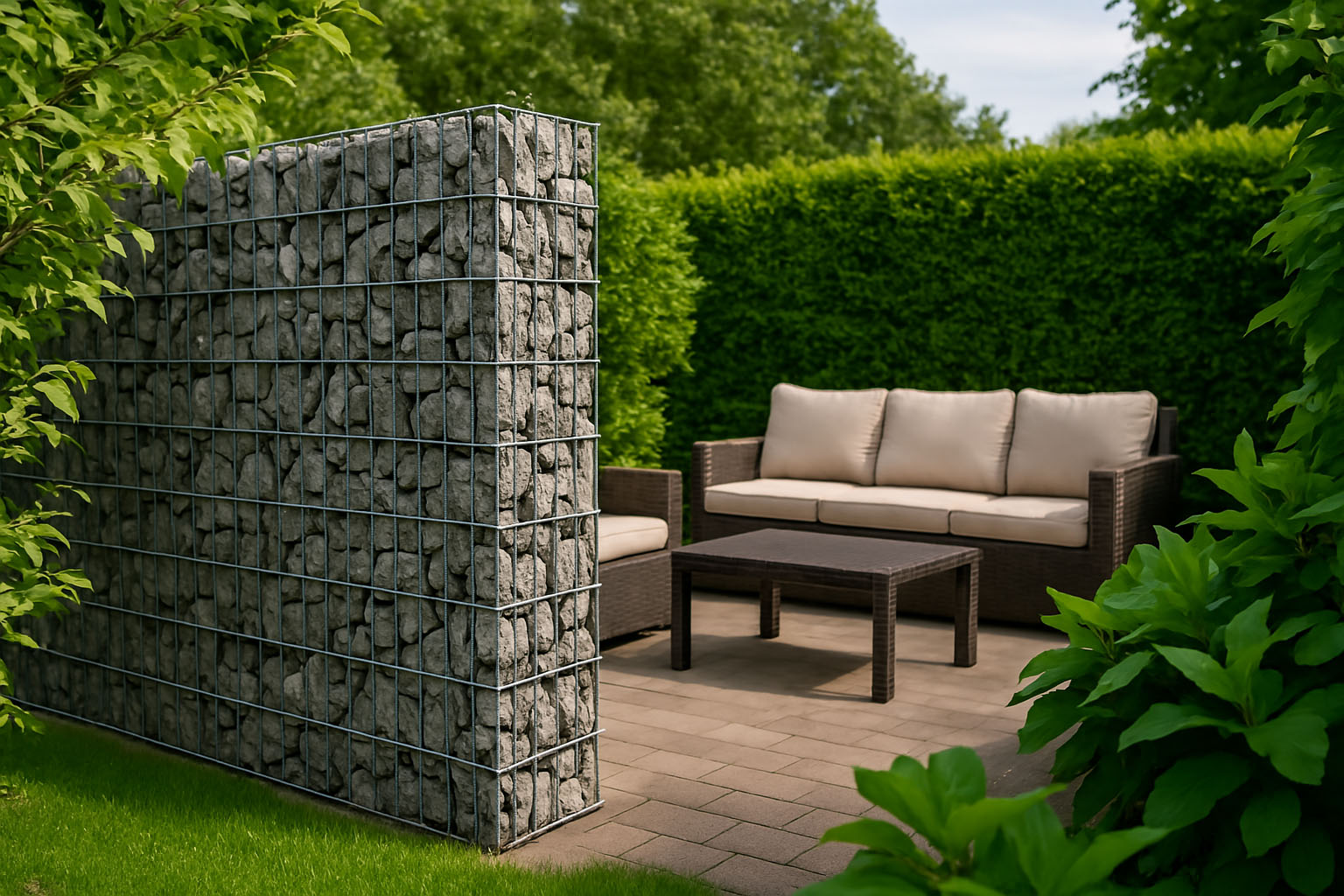 Sichtschutz für Sitzecke im Garten