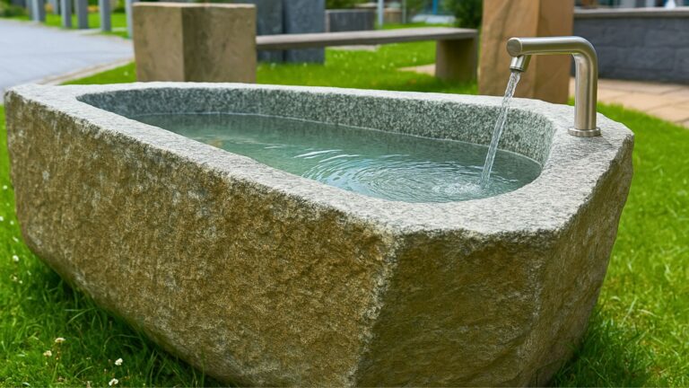 Findlingsbrunnen als Natursteinbecken